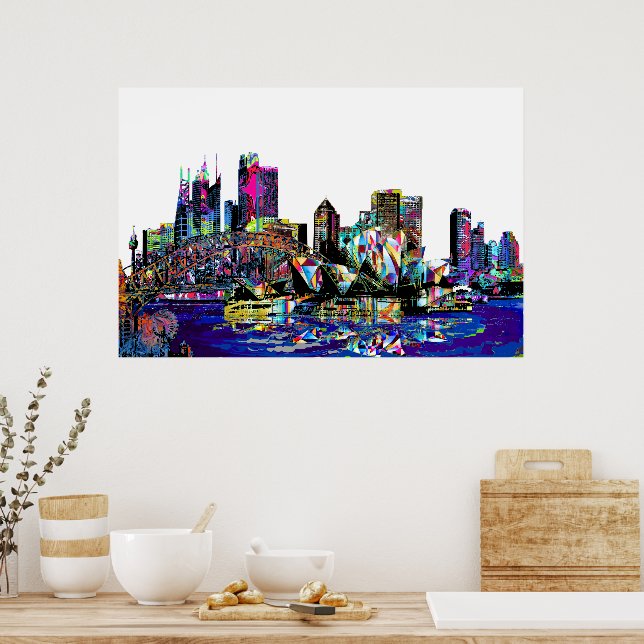 Póster Sídney en graffiti (Cocina)