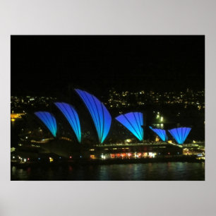 Póster sídney opera vívida azul