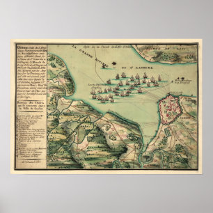 Póster Siege of Quebec Map
