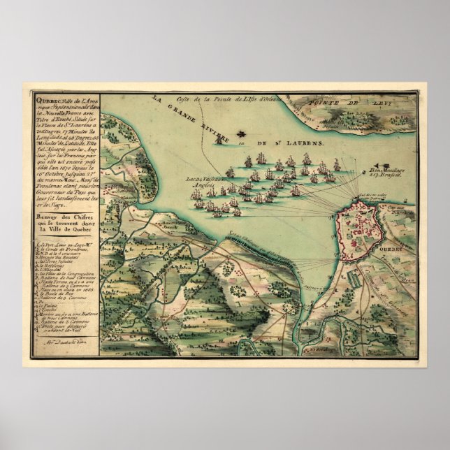 Póster Siege of Quebec Map (Frente)