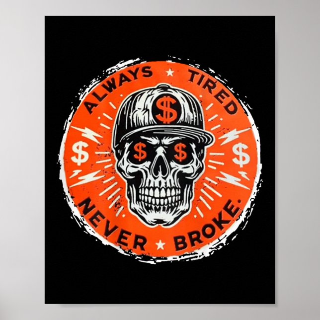 Póster Siempre Cansado Nunca Rompió el cráneo (atrás) (Frente)