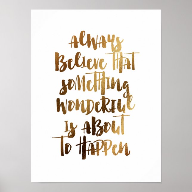 Póster Siempre creer algo maravilloso (Frente)