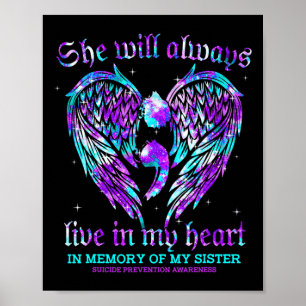 Póster Siempre En Mi Corazón Mi Hermana Prevención Del Su