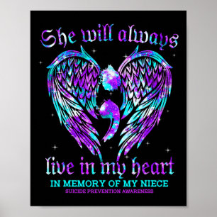 Póster Siempre en mi corazón mi sobrina prevención del su