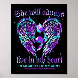Póster Siempre En Mi Corazón Mi Tía Prevención Del Suicid
