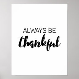 Póster Siempre estar agradecido - Tipografía - Poster bla