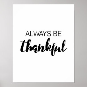 Póster Siempre estar agradecido - Tipografía - Poster bla