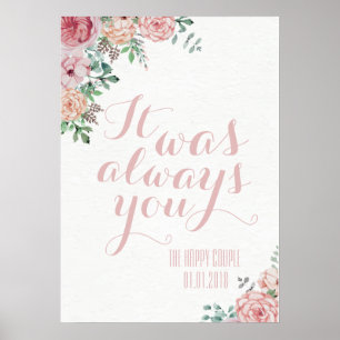 Póster Siempre Fuiste Boda Vow Renewal Rótulo Imprimir