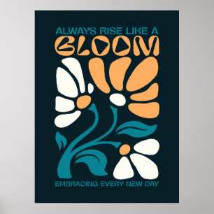 Póster Siempre Levántate Como una Cita Positiva de Florac