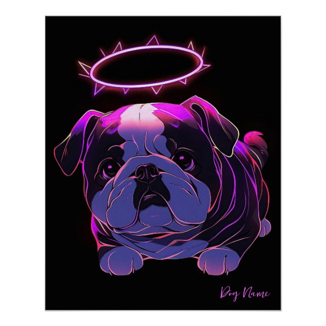 Póster Siempre me encantará el perro Bulldog 005 - Christ (Anverso)