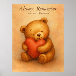 Póster Siempre Recuerda – Afirmación Suave de Oso para Gu