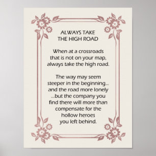 Póster Siempre Toma el Camino Alto Impulso Motivacional