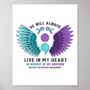 Póster Siempre Vivirá En Mi Prevención Del Suicidio Del C