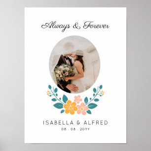 Póster Siempre y Por Siempre Foto y Texto Personalizados