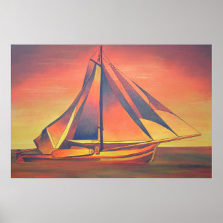 Póster Sienna Sails at Sunset