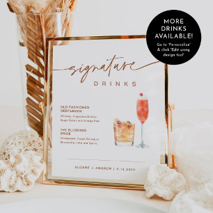Póster SIENNA Signature Bebe Boda Rótulo 8x10