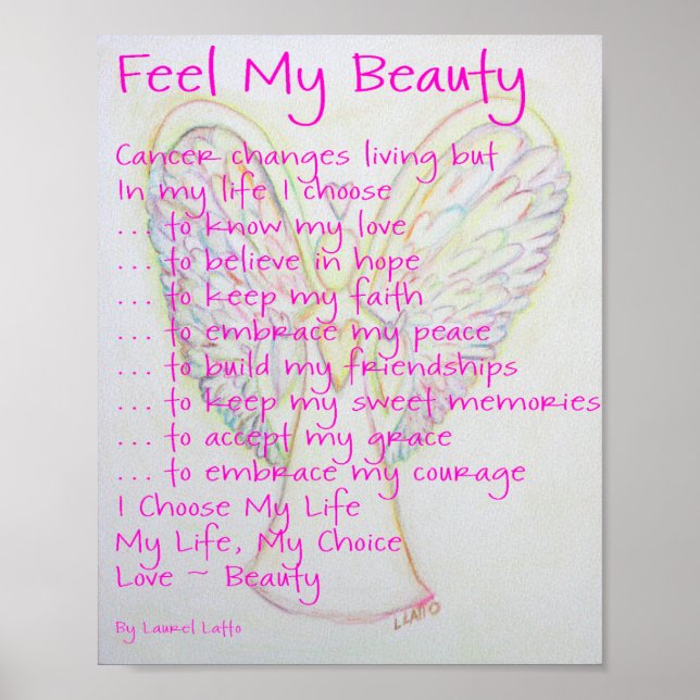 Póster Siente mi belleza Poster de poema sobre cáncer (Frente)