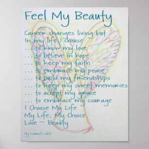 Póster Siente mi belleza Poster de poema sobre cáncer