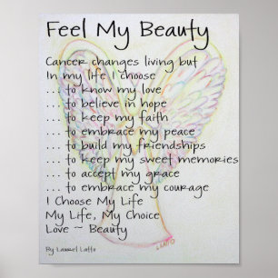 Póster Siente mi belleza Poster de poema sobre cáncer
