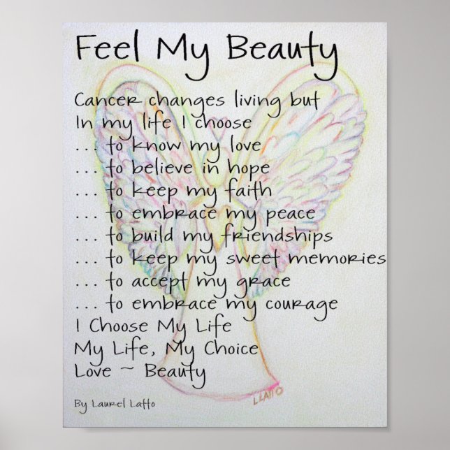 Póster Siente mi belleza Poster de poema sobre cáncer (Frente)