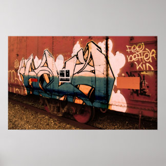 Póster Siéntete mejor chico- Tren de graffiti