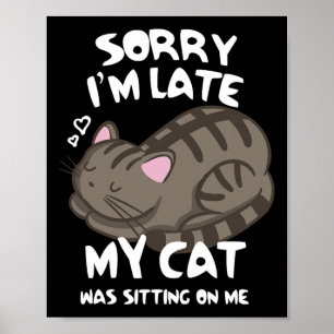 Póster Siento haber tardado en que mi gato estaba sentado