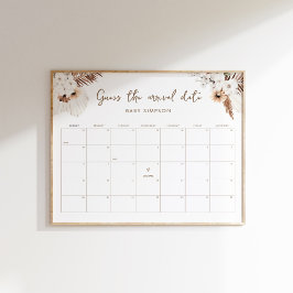 Póster SIERRA Boho Adivinan La Fecha De Llegada Juego Del