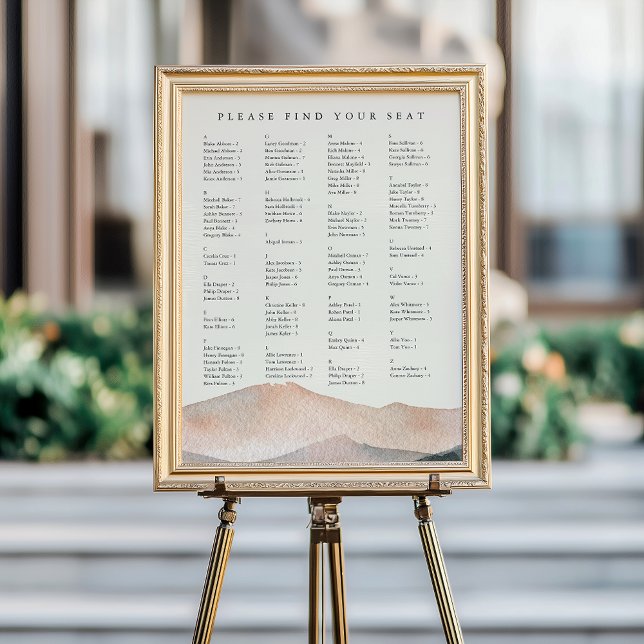 Póster Sierra Dusk | Alphabetical Wedding Seating Chart (Subido por el creador)