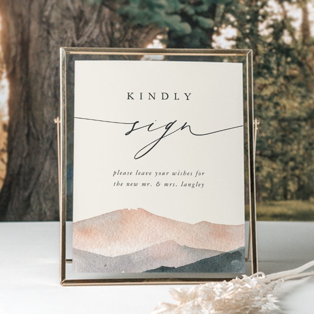 Póster Sierra Dusk | Mountain Wedding Guestbook Sign (Subido por el creador)