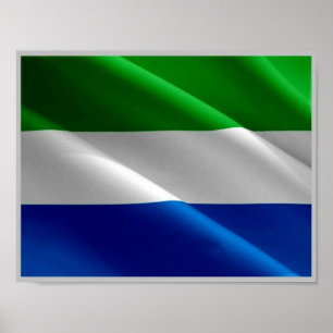 Póster Sierra Leona - Bandera ondulante -