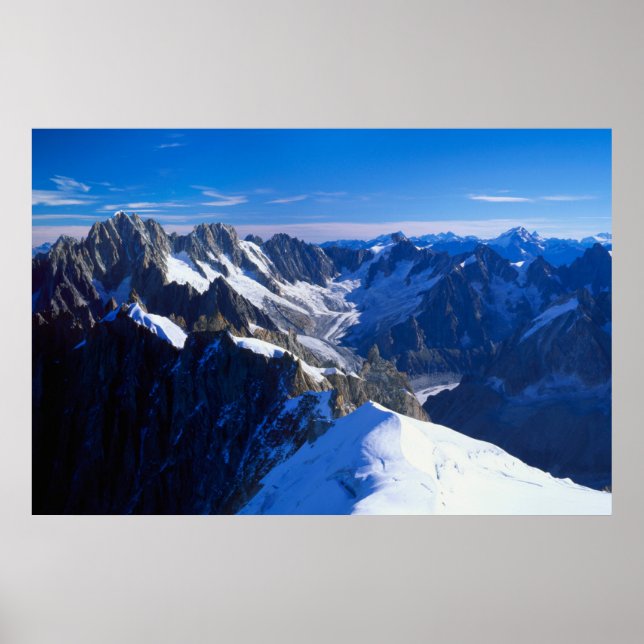 Póster Sierra | Mont Blanc, Alpes Europeos (Frente)