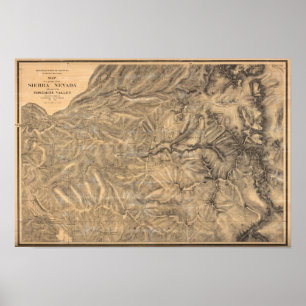 Póster Sierra Nevada adyacente al valle de Yosemite
