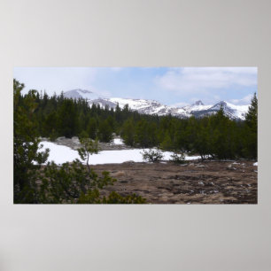 Póster Sierra Nevada y nieve en Yosemite