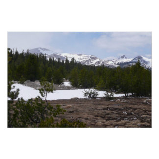 Póster Sierra Nevada y nieve en Yosemite