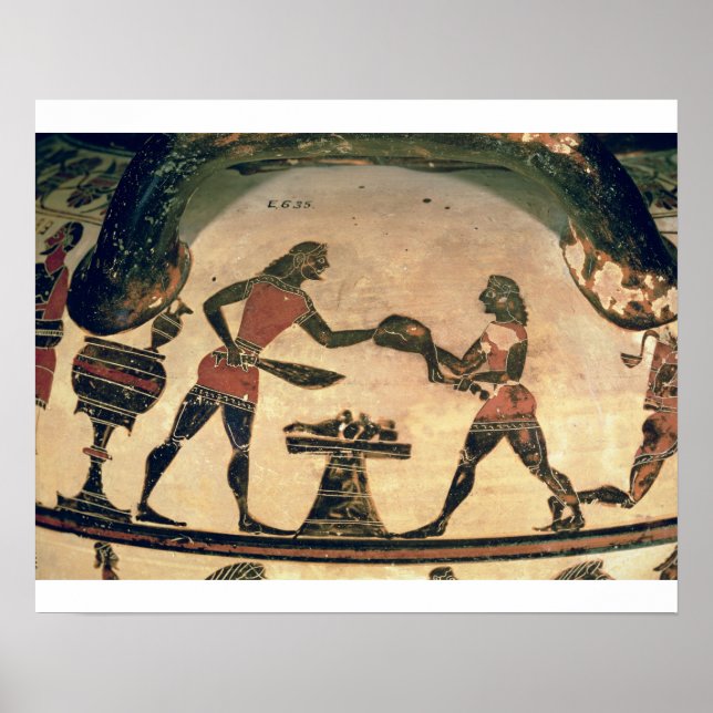 Póster Siervos preparando comida para un simposio, detall (Frente)