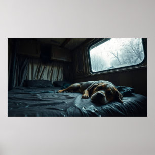 Póster Siesta de perro soñoliento en RV