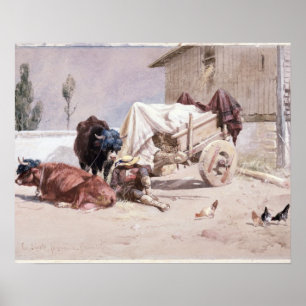 Póster Siesta del La: Escena en los Pirineos del este,