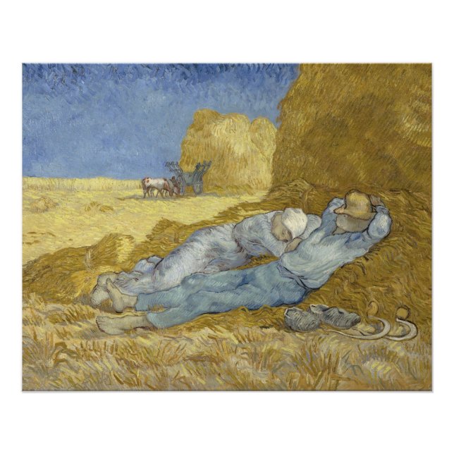 Póster Siesta después de Millet por Vincent Van Gogh (Anverso)