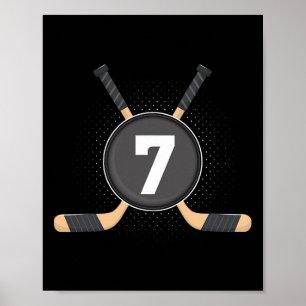 Póster Siete Años de Hockey sobre Hielo Temático Birthda