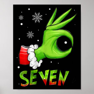 Póster Siete Divertidos 6 7 Meme Santa Navidad Xmas Profe
