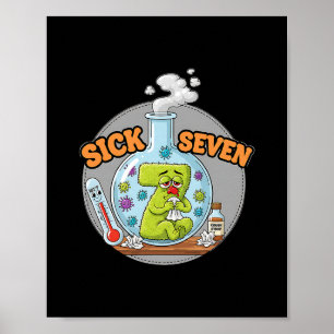 Póster Siete enfermos Meme divertido 67 Seis Siete Juego