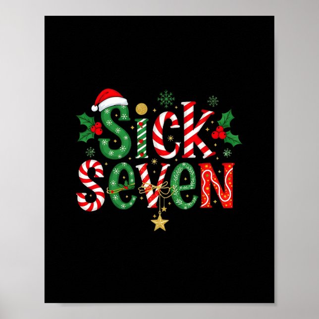 Póster Siete Enfermos Meme Divertido 67 Seis Siete Navida (Frente)