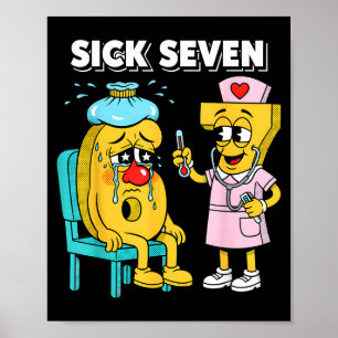Póster Siete Enfermos Meme Seis Siete Enfermos 7 Enfermer