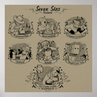 Póster Siete Pecados De RimWorld