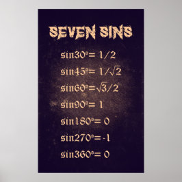 Póster Siete pecas - Poster de matemáticas