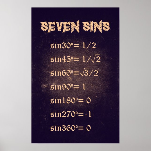 Póster Siete pecas - Poster de matemáticas (Frente)