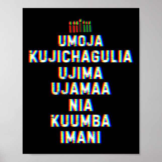 Póster Siete Principios De Kwanzaa Feliz Kwanzaa 10 (Frente)