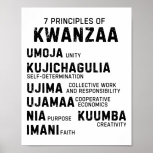 Póster Siete Principios De Kwanzaa Feliz Kwanzaa 9