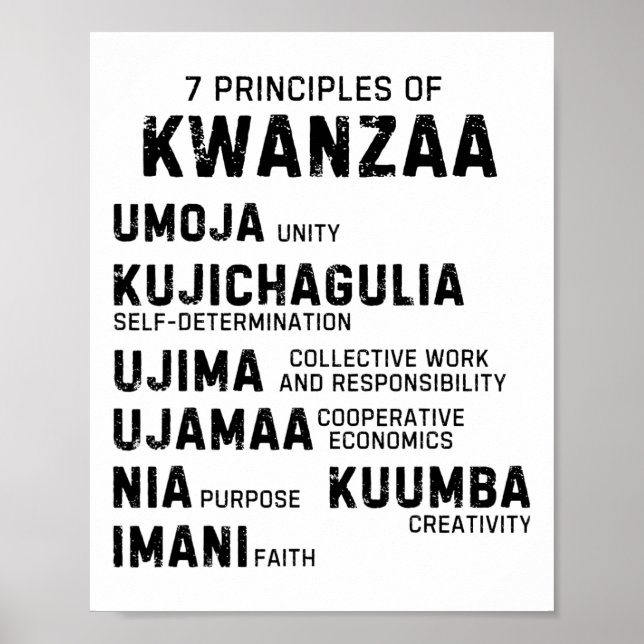 Póster Siete Principios De Kwanzaa Feliz Kwanzaa 9 (Frente)