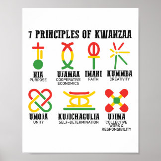 Póster Siete Principios De Kwanzaa Orgullosos Africanos